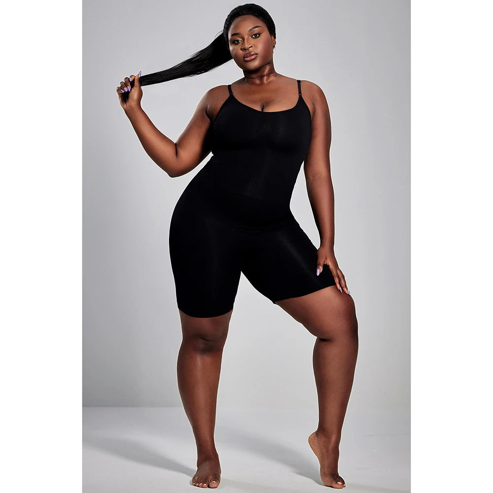 Babs Plus Size Sport Romper Apricot Knitted Solid Color High Waist Tight Yoga Romper