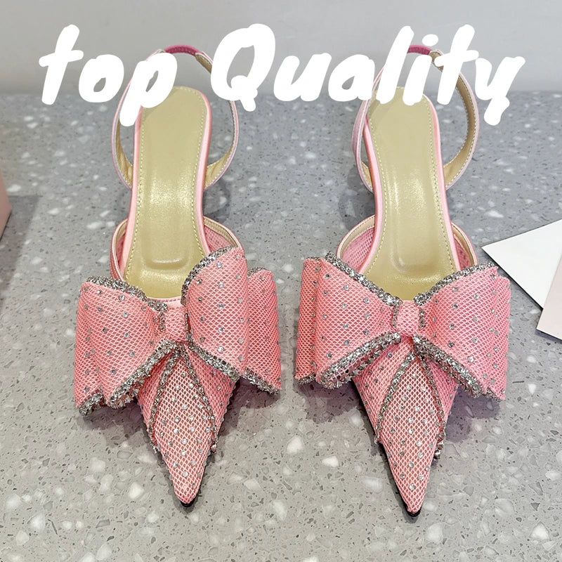 Visco Fashion Sandilya's Woman High-heeled Shoes Women Summer Party Dress Shoes Thin High Heels Sandals  Rhinestone Chain Decor