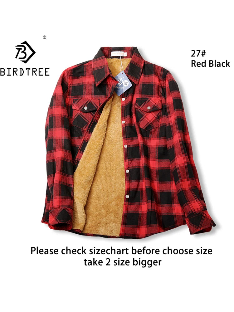 Maxy Women Plus Velvet Thicken Plaid Shirts Winter Warm Coat Jacket Brand Woman Clothes Fleece Tops Female Casual Outerwe T26701J
