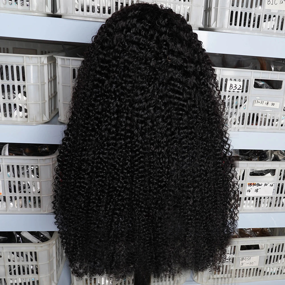 Maxy 300% Kinky Curly Human Hair Wigs 13*4 Lace Frontal Wig Remy Brazilian Human Hair Extension 4*4 Lace Closure Wigs 13*6 Thick Ends