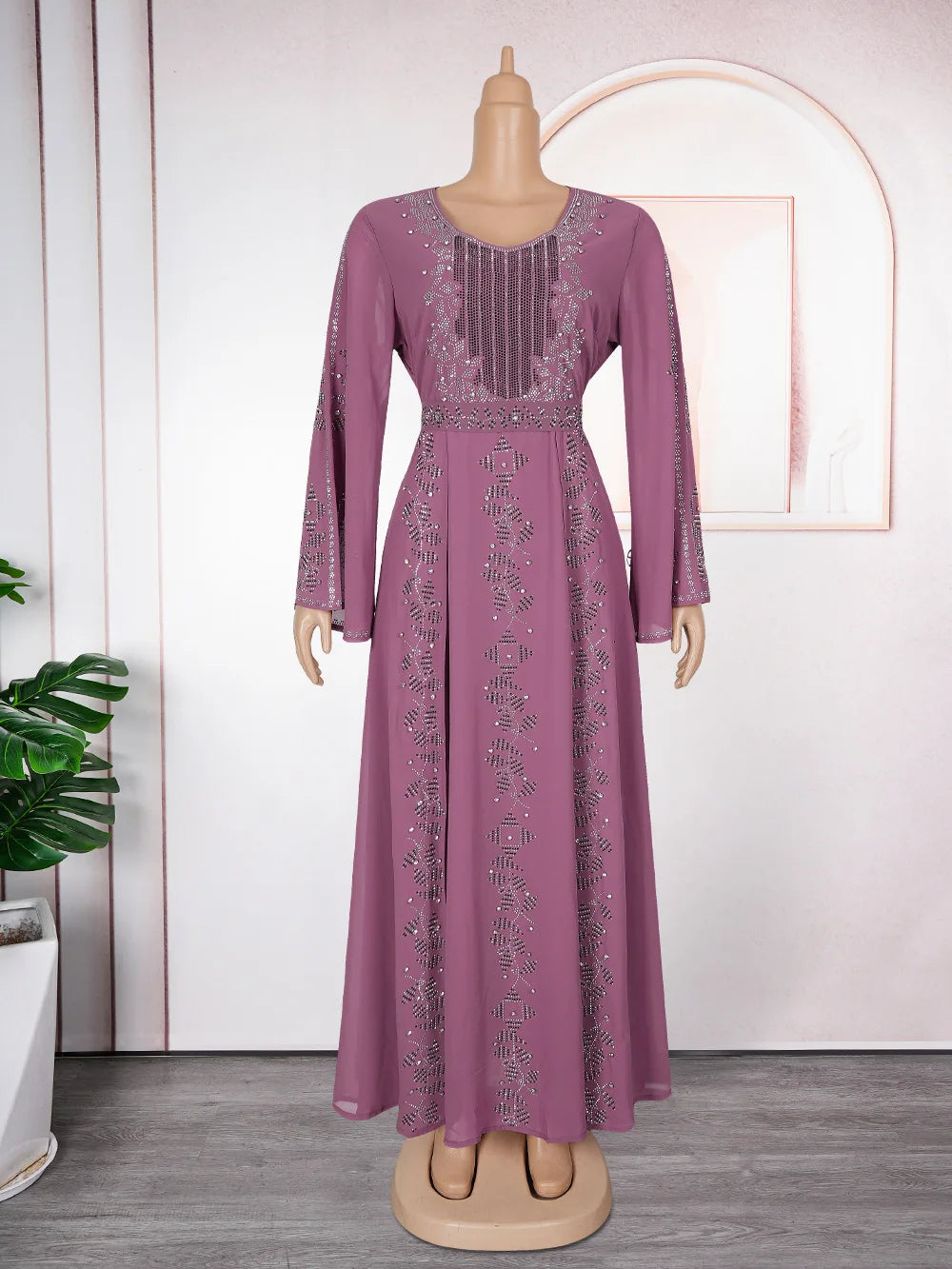 Maxy Muslim Women Diamonds Maxy Dress Evening Party Gown Dubai Abaya Turkey Kaftan Kebaya African Dresses Islam Jalabiya Caftan Robe