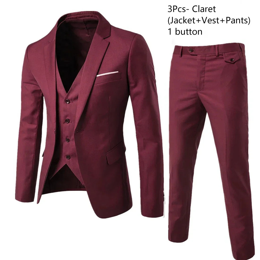 Visco Men Suits For Business Wedding Blazers 2 Pieces 3 Sets Elegant Full Vest Pants Coats Formal Jackets Luxury