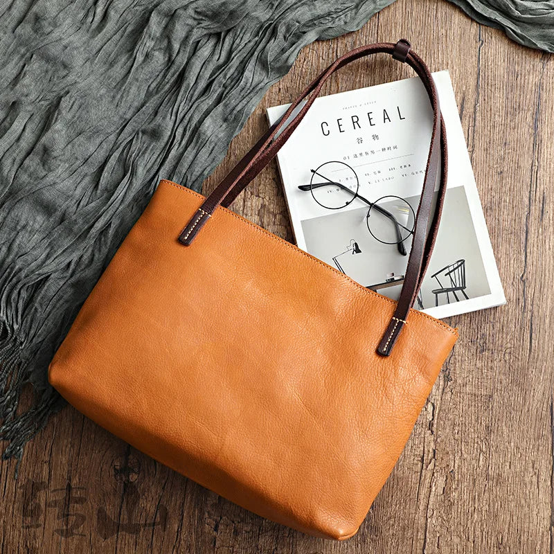 Maxy Vintage Fashion Women Tote Bag Crazy Horse Leather Shoulder Bags Woman Handbags Large Capapcity Female Totes Luxury Bucket Bag