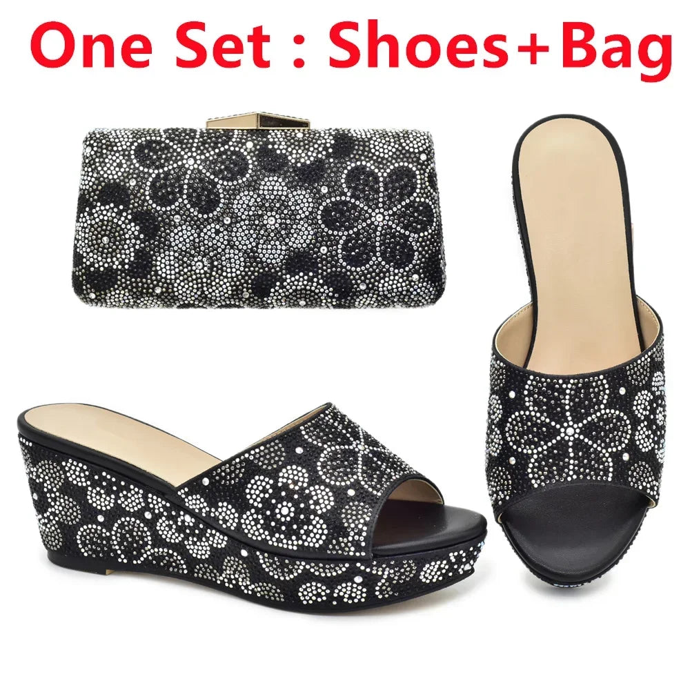 Maxy Fashion Shoe and Matching Bag for Nigeria Party Designer Shoes Women Luxury Wedges 2024 Women Italian African Party Pumps