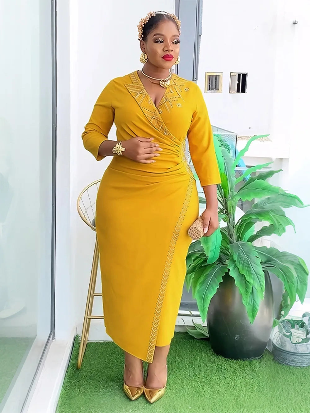 Amay Dresses for Women Plus Size Clothes Elegant Muslim Wedding Party Long Dress Dashiki Ankara Turkey Outfits Gown