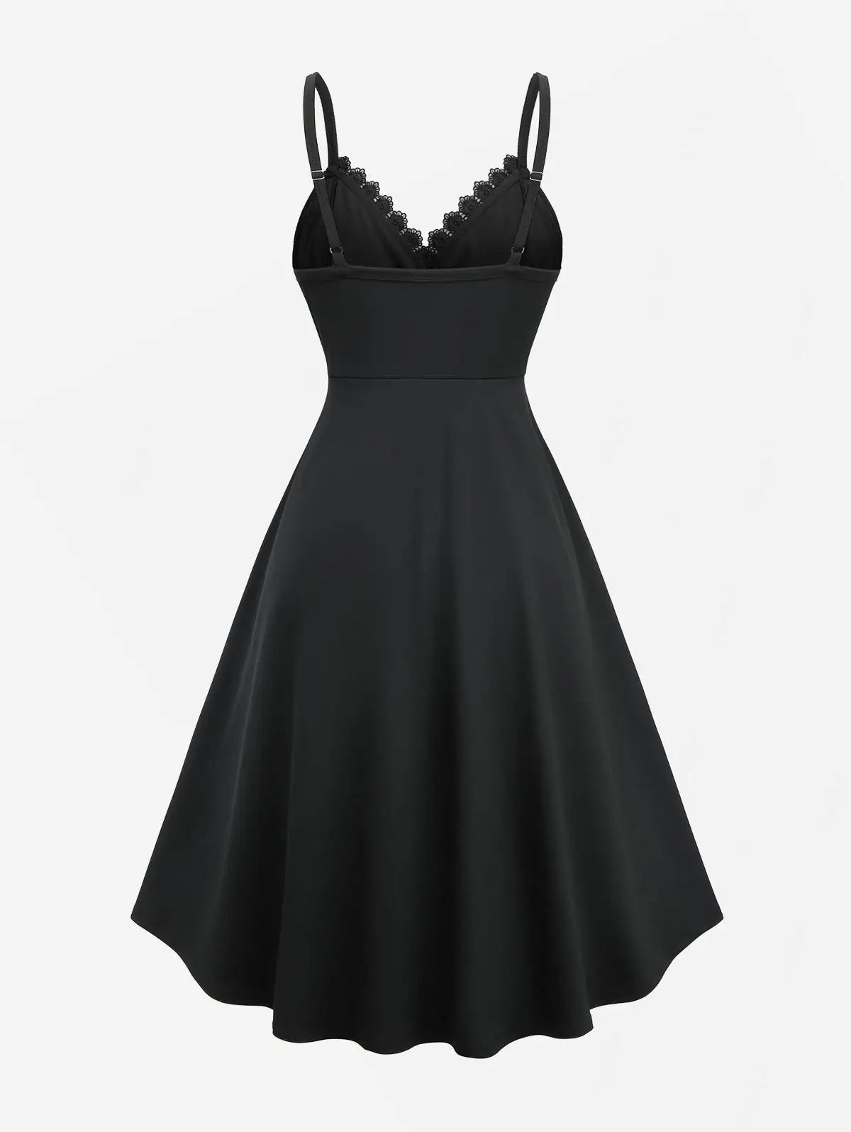 Maxy ROSEGAL Plus Size Gilding Floral Lace Sequins Patchwork Surplice Cami Dress Women's Black Sleeveless Elegant Evening Party Dress