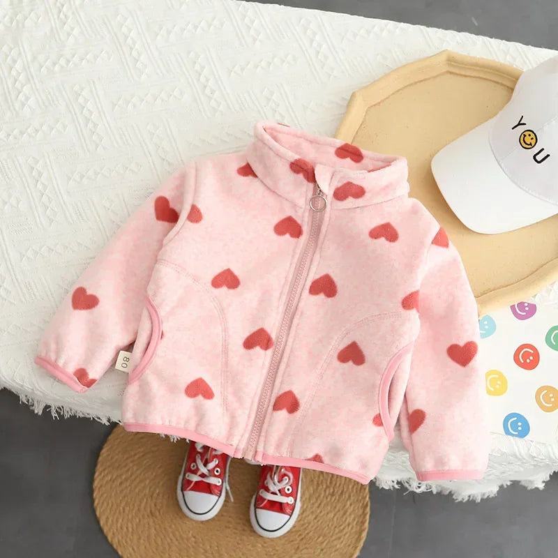 New Autumn Winter Fashion Children Girl Clothes Baby Jacket Kids Cute Thick Coat Toddler Casual Cotton Costume Infant Sportswear