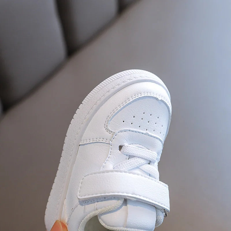 Maxy New Spring/Autumn Baby Walkers Shoes Soft Comfortable Toddler Shoes Rubber Non-Slip Boy Girl White Infant Sneaker