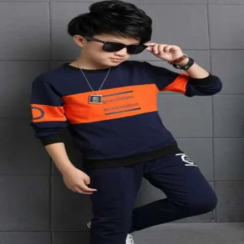 Visco New Baby Boys winter Autumn Sweatshirt Sports Tracksuits Kids velvet Casual clothes sweater + Pant 5 6 7 8 9 10 11 12 year