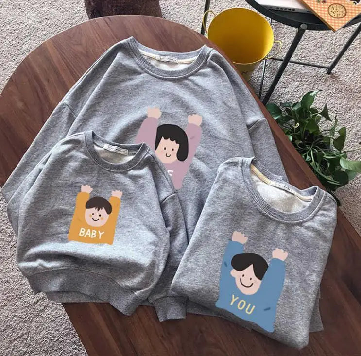 Maxy Autumn Winter Sport Family Matching Outfits Long Sleeve Sweatshirt Tees Baby Family Looking Sweater Family Outfits Clothes