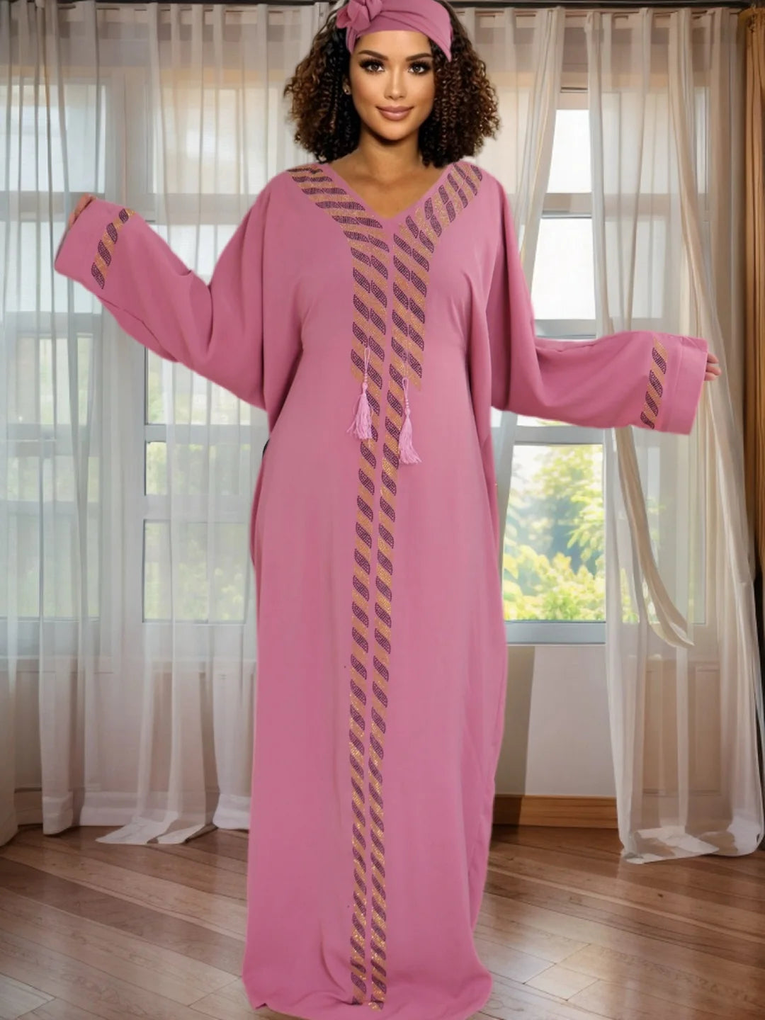 Maxy Women's Dashiki Rhinestone Dress African Kaftan - Elegant Evening Party Dress Ankara Shinny Long Gown