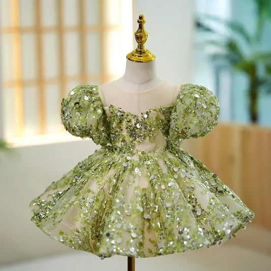 Maxy Children Evening Dresses for Girls 3 12 14 Years Kids Birthday Party Luxury 2023 Fluffy Ball Gown Wedding Prom Formal Lace Dress