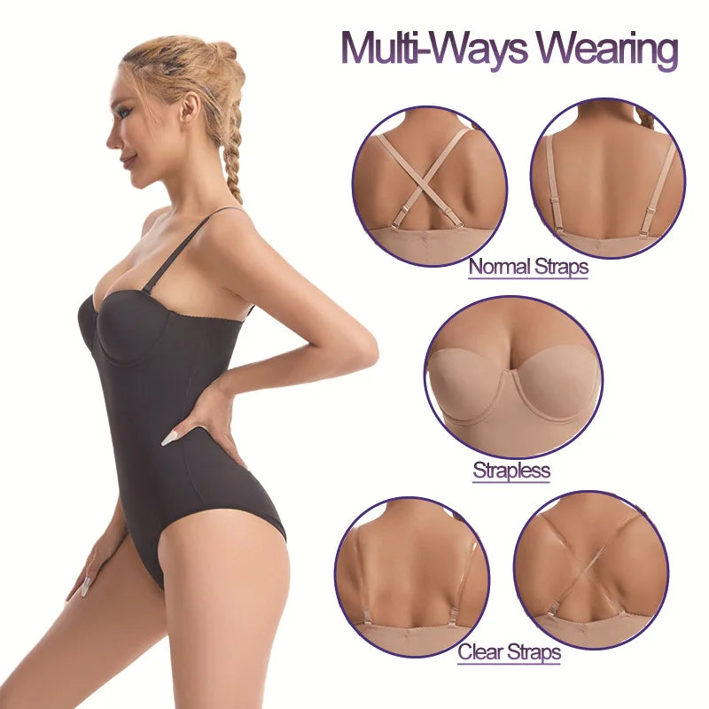 Maxy Cross-Border Plus Size Seamless One-Piece Shapewear Dress Special Strapless Corset Waist Cincher Hip Lifter with Bra