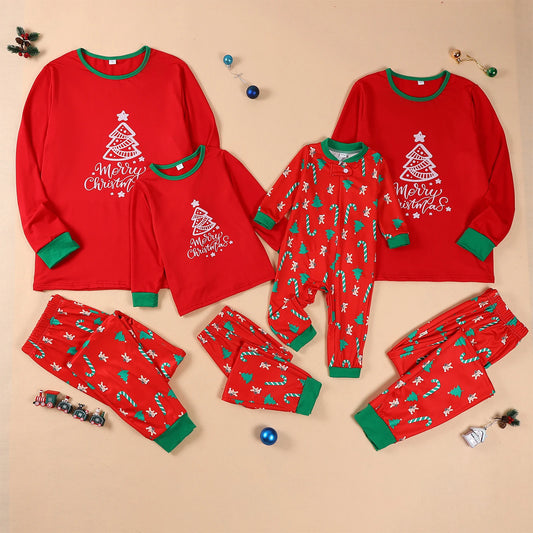 Matching Family Christmas Pajamas Set with Festive Letter and Holiday Print for Dad Mom and Kids - Cozy Sleepwear for the