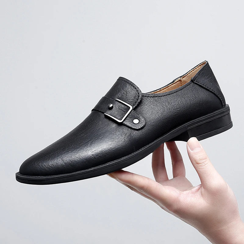 Visco Four Seasons New Men Business Formal Casual Personalized Luxury Youth Breathable Gentleman Commuting Fashion Single Shoes