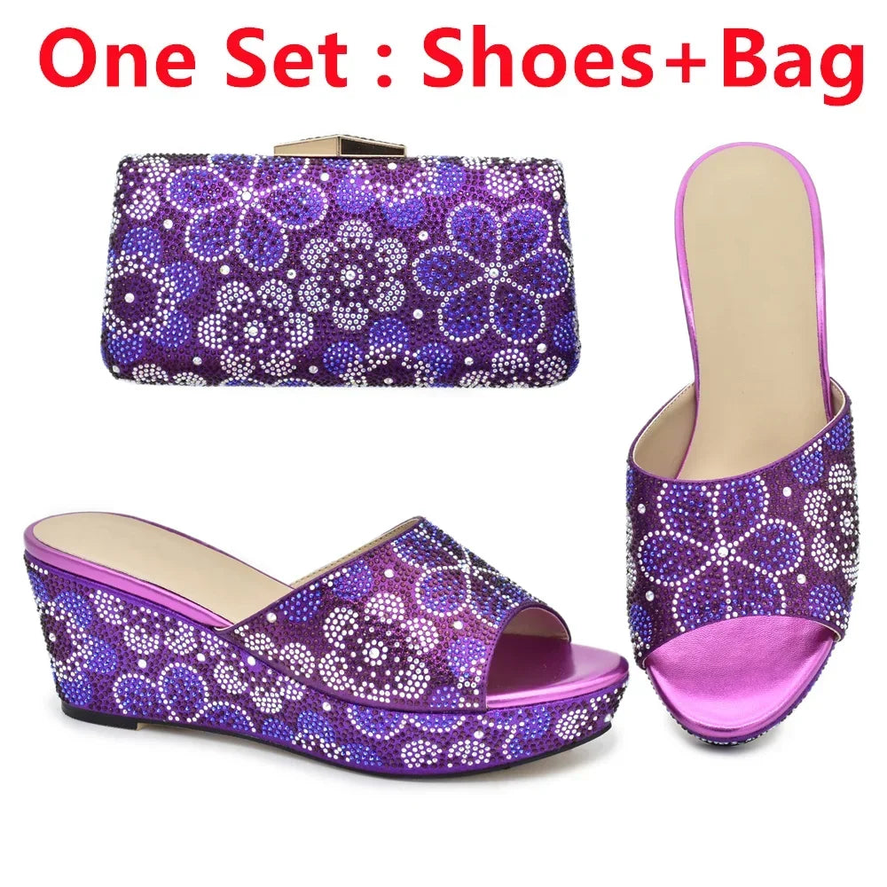 Maxy Fashion Shoe and Matching Bag for Nigeria Party Designer Shoes Women Luxury Wedges 2024 Women Italian African Party Pumps