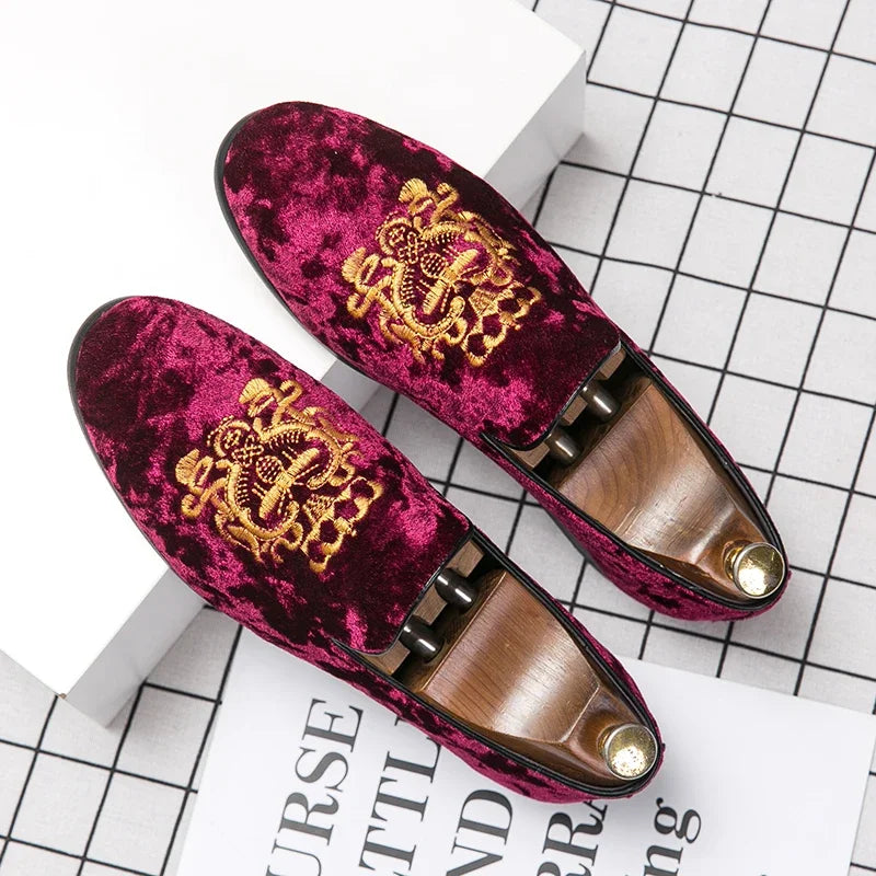 Amay Designer Formal Dress Shoes for Men Red Luxury Trendy Male Business Loafers New Chelsea Italian England Gentleman Oxfords