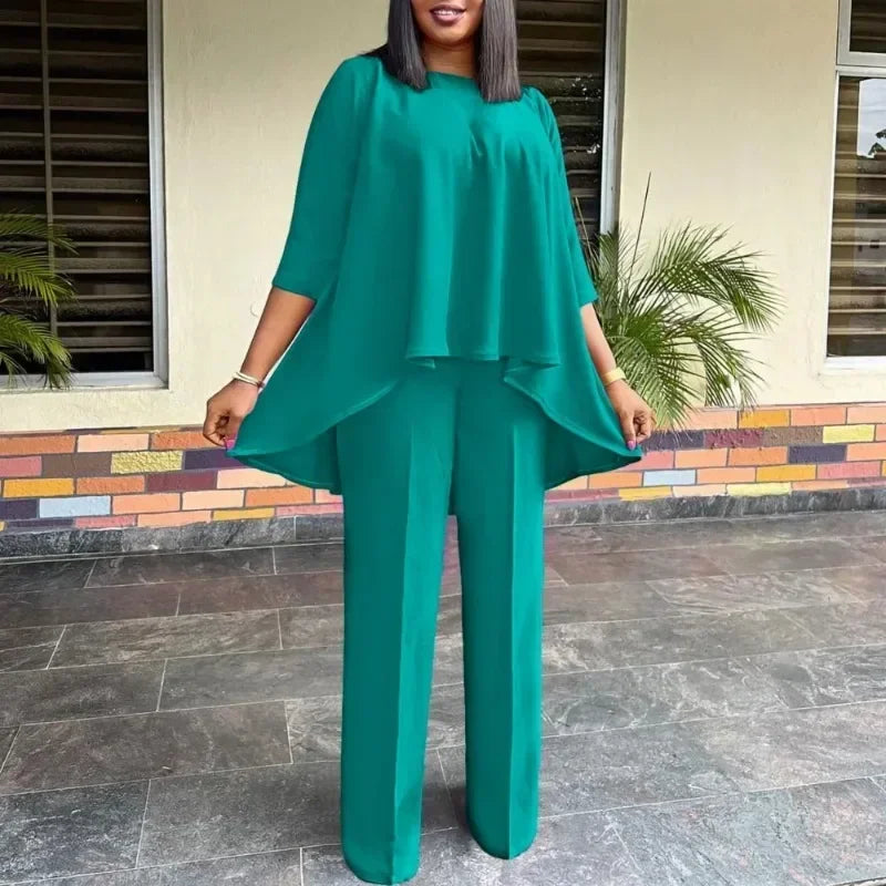 Maxy 2 Piece Women Sets Dashiki African New Arrival Spring Autumn Matching Sets Two Pieces Sets Top Pants Suits Outfits Clothing