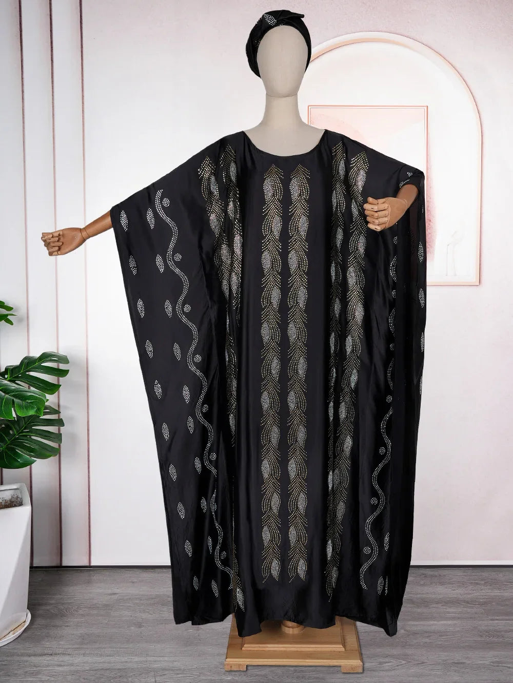 Maxy Plus Size African Dresses for Women Autumn African Half Sleeve Polyester Party Evening Long Maxy Dress Outfits Africa Clothing