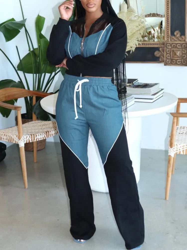 Maxy 2 Piece Women Sets New Arrival Spring Summer Matching Sets Two Pieces Sets Denim Top Jeans Pants Suits Outfits Clothing
