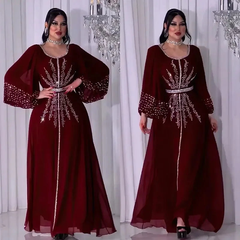 Maxy Summer African Dresses for Women Elegant African Half Sleeve O-neck Polyester Dress Gowns Kaftan Muslim Abaya Outfits