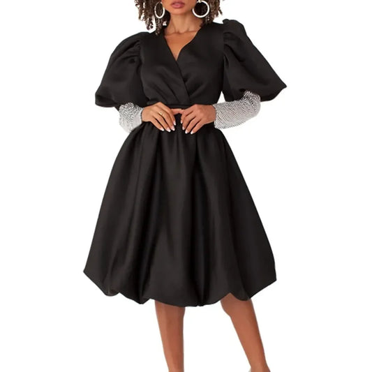 Maxy African Dresses for Women Elegant Dashiki Autumn Spring Maxy Dress Ladies Traditional African Clothing Fairy Dresses