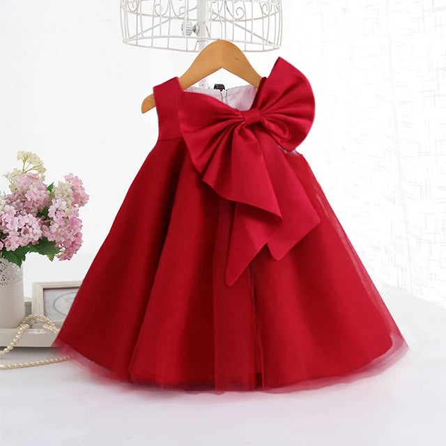 Maxy Princess Summer Big Bow Baby Girl Dress 1st Birthday Party Wedding Dress For Girl Party Princess Evening Dresses Kid Girl Clothes