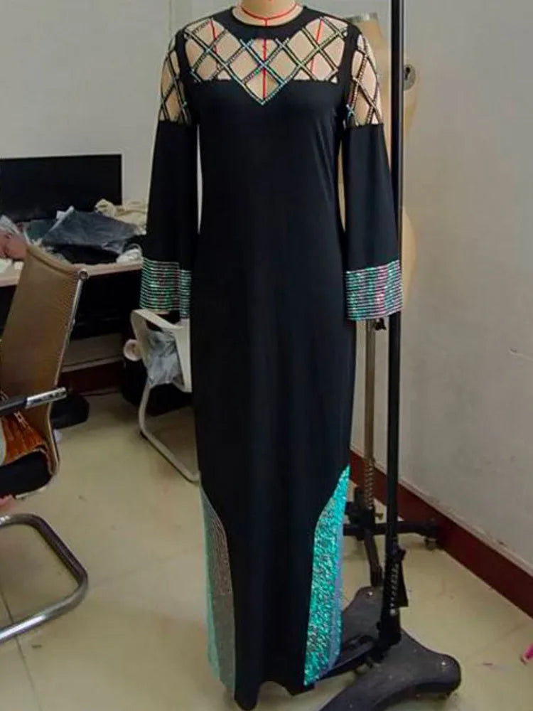 Amay Dresses for Women Elegant Polyester Summer New Muslim Fashion Abayas Dashiki Robe Kaftan Maxy Dress Turkish