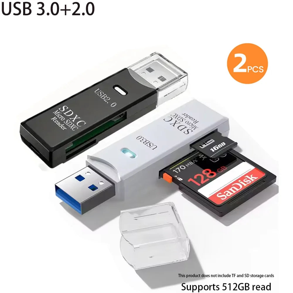 Maxy 2-in-1 Multi Functional USB 3.0 Card ReaderMicro SD TFMemoryCardReaderUSBFlashDrive CardreaderAdapter For PCLaptops Accessories