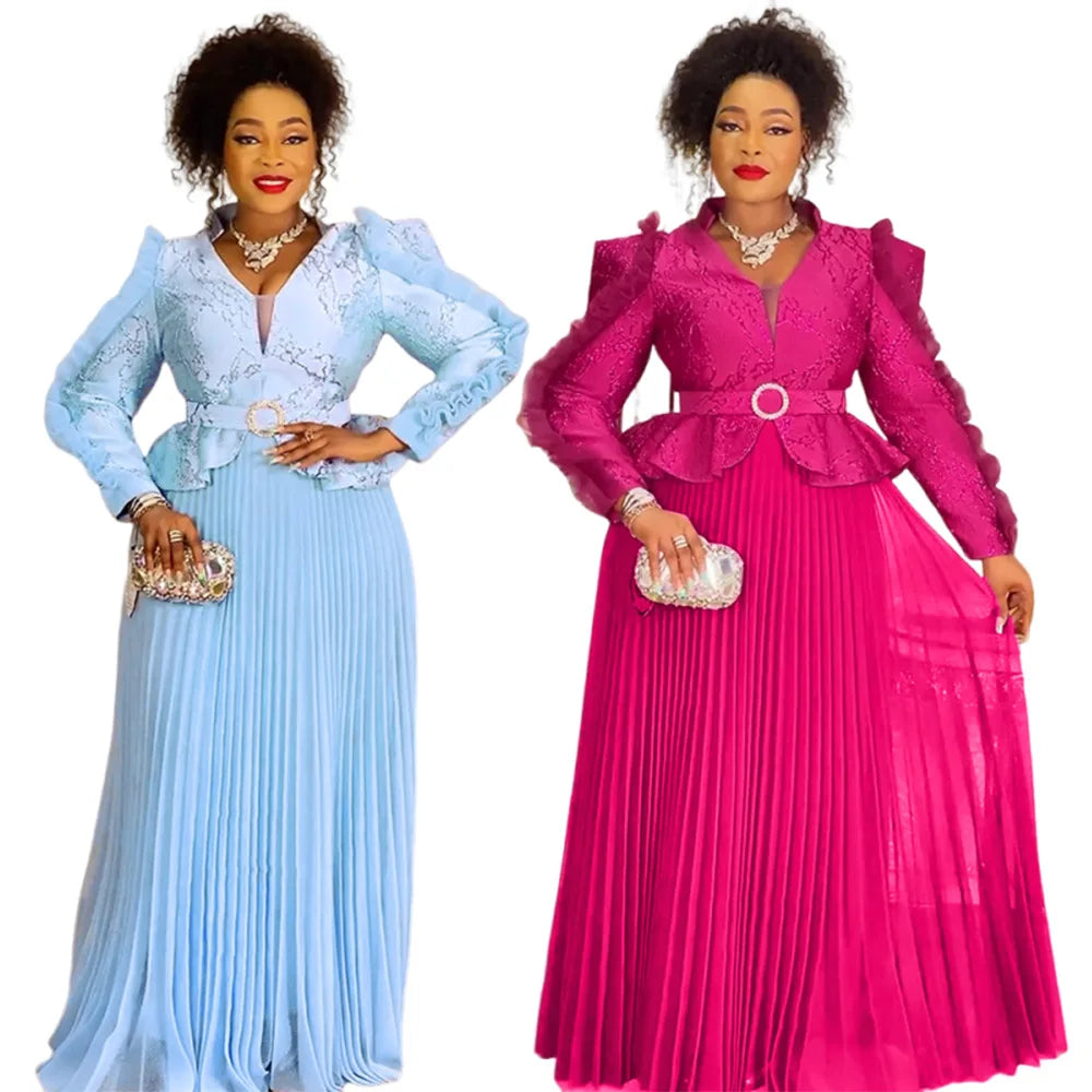 Amay Plus Size Evening Dresses for Women Luxury Gown Elegant Muslim Wedding Party Long Dress Ankara Ladies Clothing