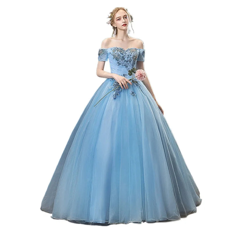 Maxy New Fashionable Strapless Vocal Art Exam, Beautiful Voice Performance, Fluffy Skirt, Stage Host, Annual Meeting, Evening Gown