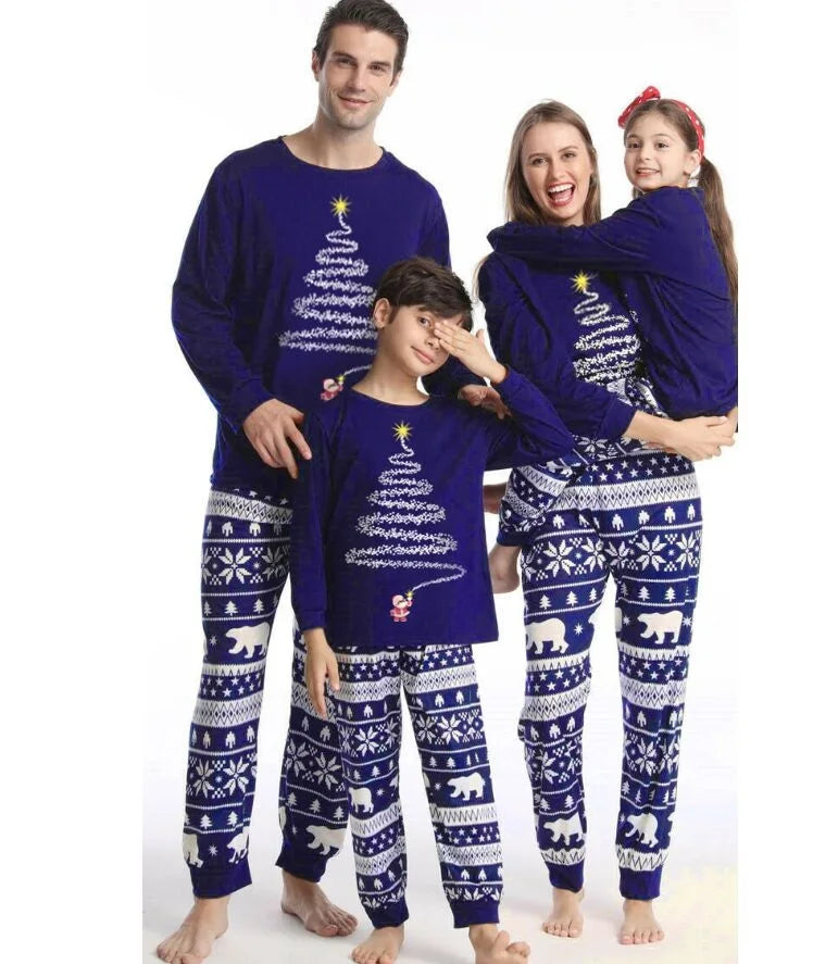 Christmas Family Matching Pajamas Set Polar Bear Father Mother Children & Dog Pyjamas Mommy and Me Xmas Pj's Clothes