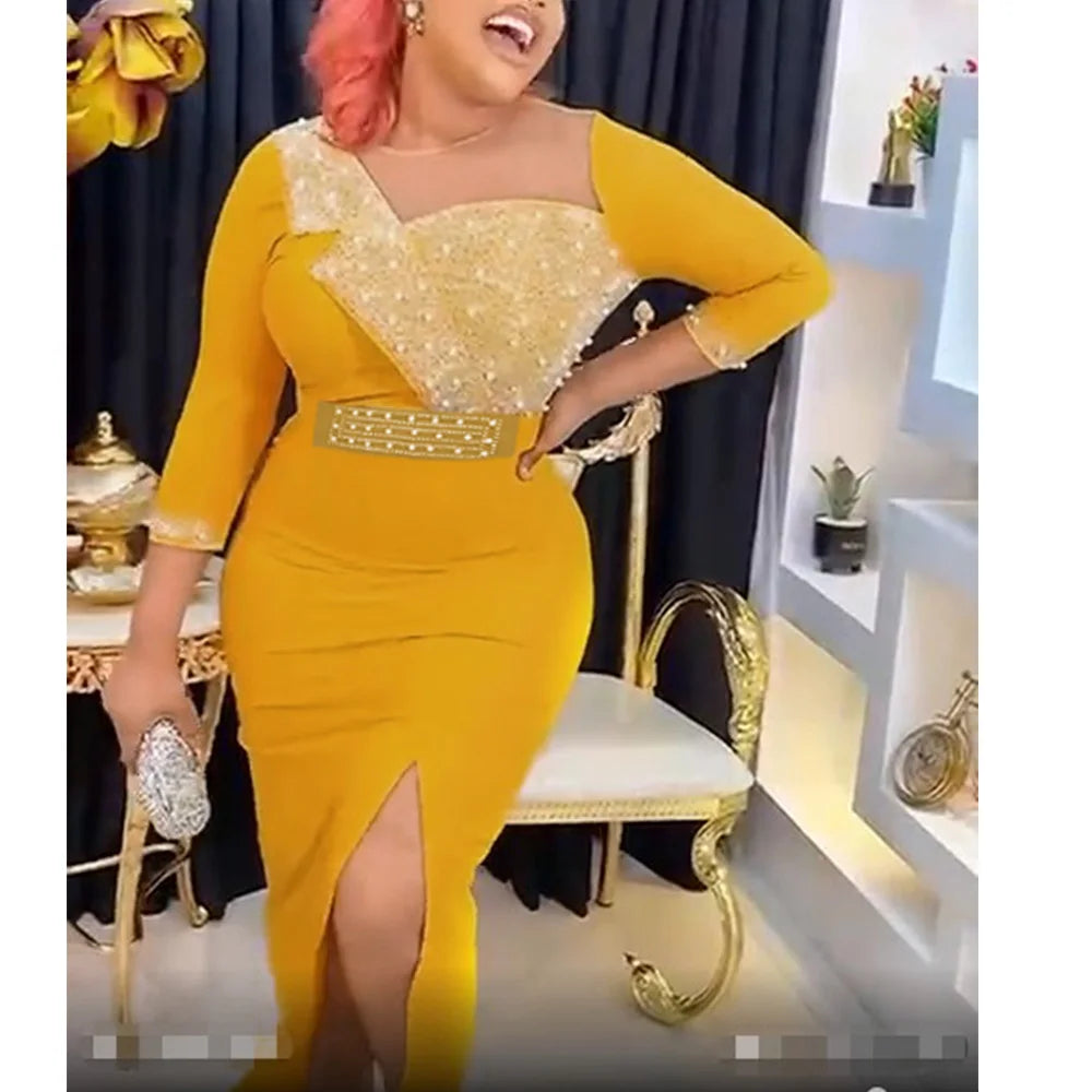 Amay Dresses for Women Plus Size Lady Clothes Dashiki Ankara Outfits Gown Kaftan Muslim Wedding Party Long Maxy Dress