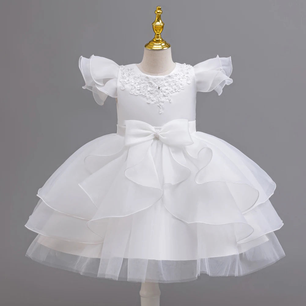 Maxy Princess dress; evening dress; bow puffy dress; stage performance dress; hostess dress; flower girl dress;