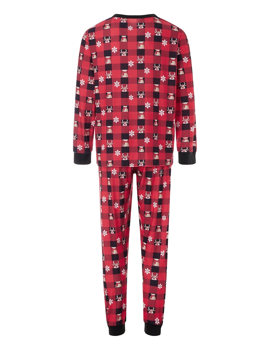 Family Matching Christmas Pajamas Baby Romper Dog Clothes Plaid Print Tops and Pants Sleepwear Set