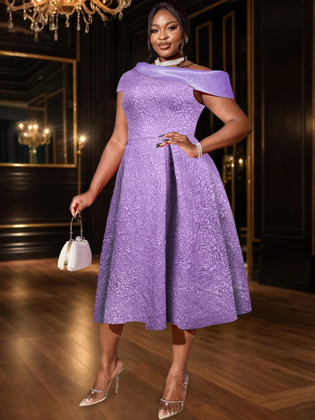 Maxy S-4XL Plus Size Party Evening Dresses for Women Autumn Elegant African Short Sleeve Midi Dress Dashiki Clothing