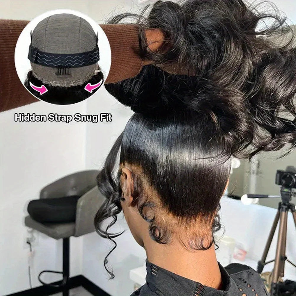 Maxy HD 360 Full Lace Wig with Invisible Strap Human Hair 250% Density Body Wave Lace Front Wig HD 360 Lace Frontal Wig Human Hair