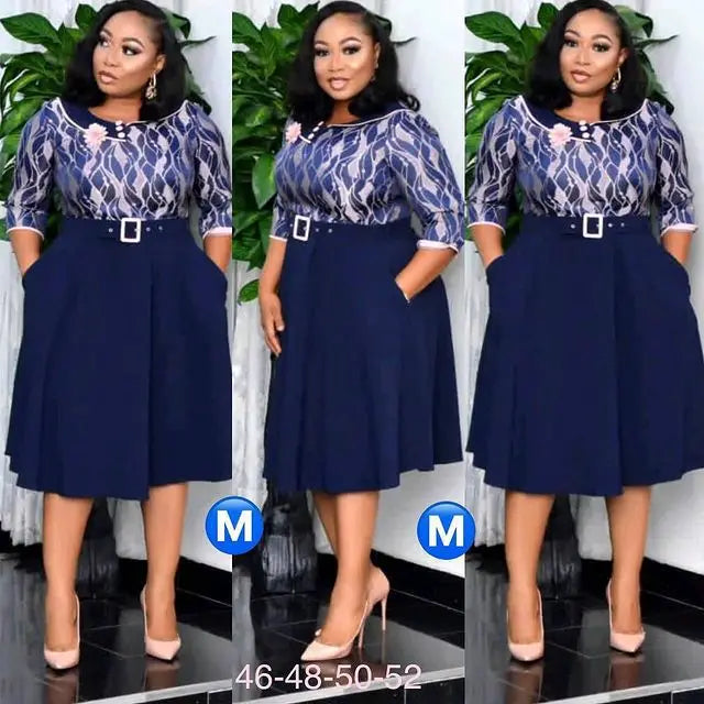 Maxy L-4XL African Dresses for Women Summer African Women Printing Plus Size Dress Africa Clothes for Woman