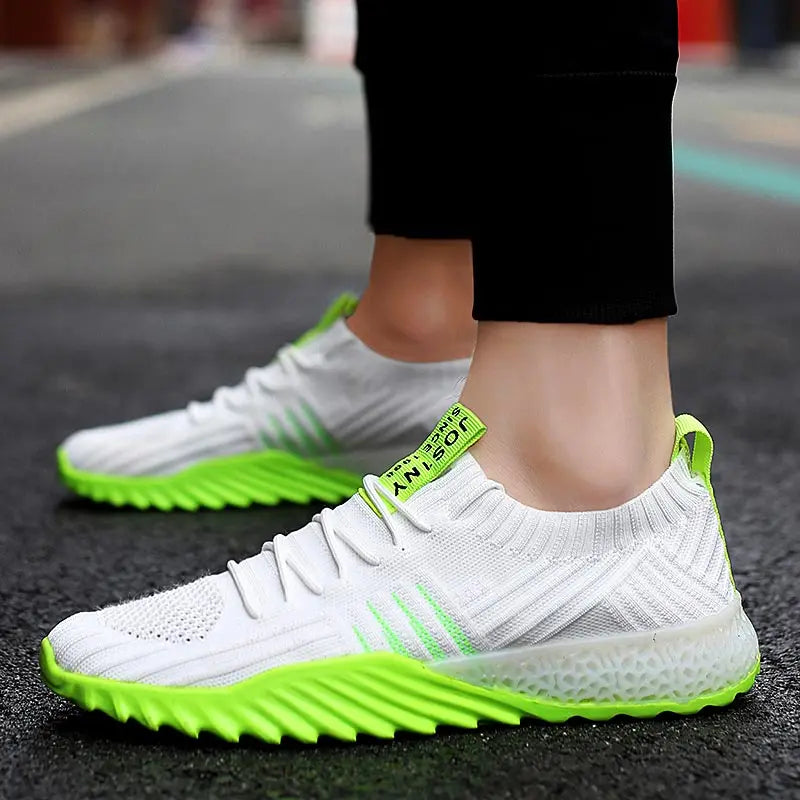 Plus Size Light Weight Air Mesh Men Sport Shoes Women Sneakers Man Black Orange Breathable Running Shoes Men's Sports Gym D-436