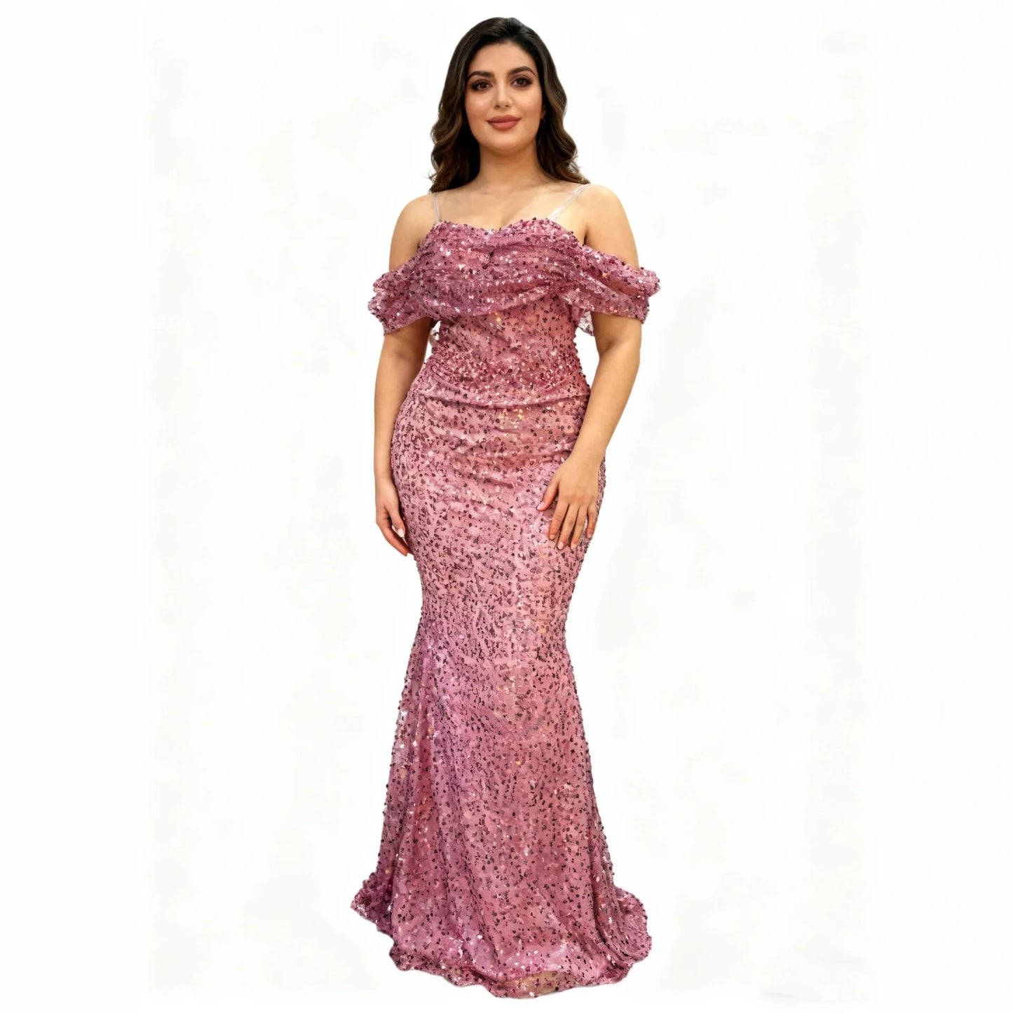 Maxy Plus Size Evening Dresses for Women African Luxury Sequin Gown Elegant Wedding Party Long Dress Ankara Ladies Clothing