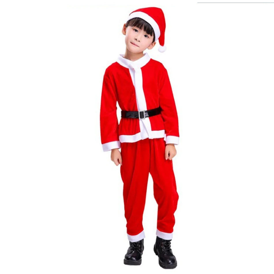 Maxy Boys Girls Christmas Fairy Outfits Kids Christmas Santa Claus Fantasy Costume Children Family Matching Celebration Outfits