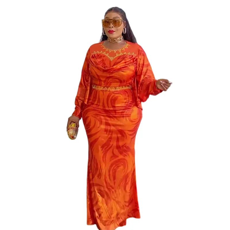 Maxy Party Dresses for Women New Fashion Dashiki Ankara Wedding Evening Gown Elegant Turkey Muslim Maxy Dress