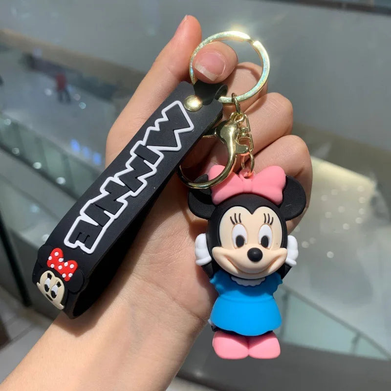 Maxy Anime Disney Figure Villain Maleficent The Evil Queen Cruella Silicone Keychain Bag Key Ring Pendant Children Toy Birthday Gifts