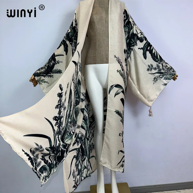 Maxy kimono Africa boho fashion print beach swimwear Elegant Cardigan sexy Holiday maxi beach wear swimsuit evening dress