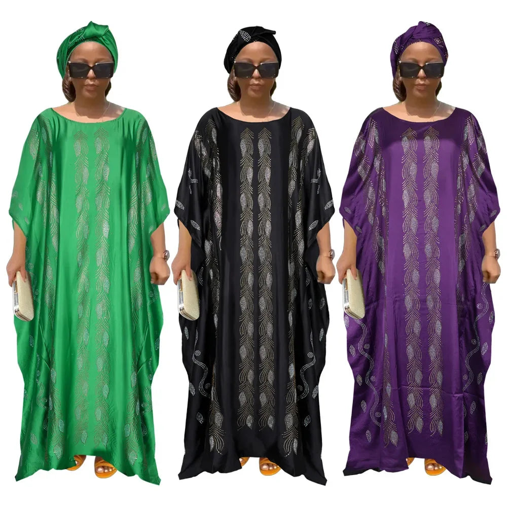 Maxy Plus Size African Dresses for Women Autumn African Half Sleeve Polyester Party Evening Long Maxy Dress Outfits Africa Clothing