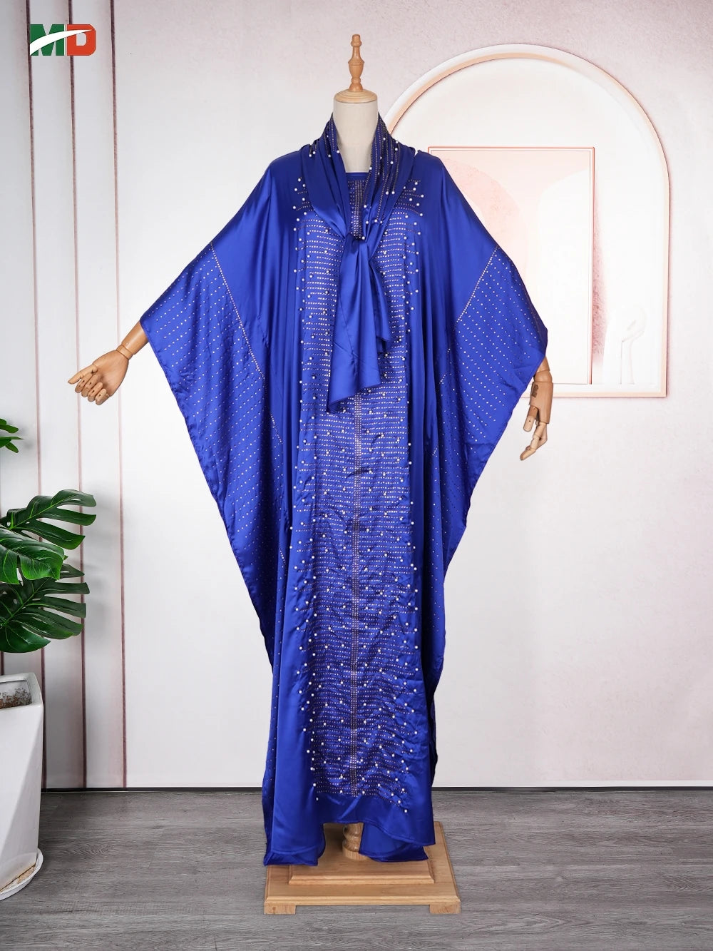 Maxy Dresses For Women New Pearl Dress Plus Size Wedding Party Evening Gowns Elegant Kaftan Boubou Djellaba Clothing