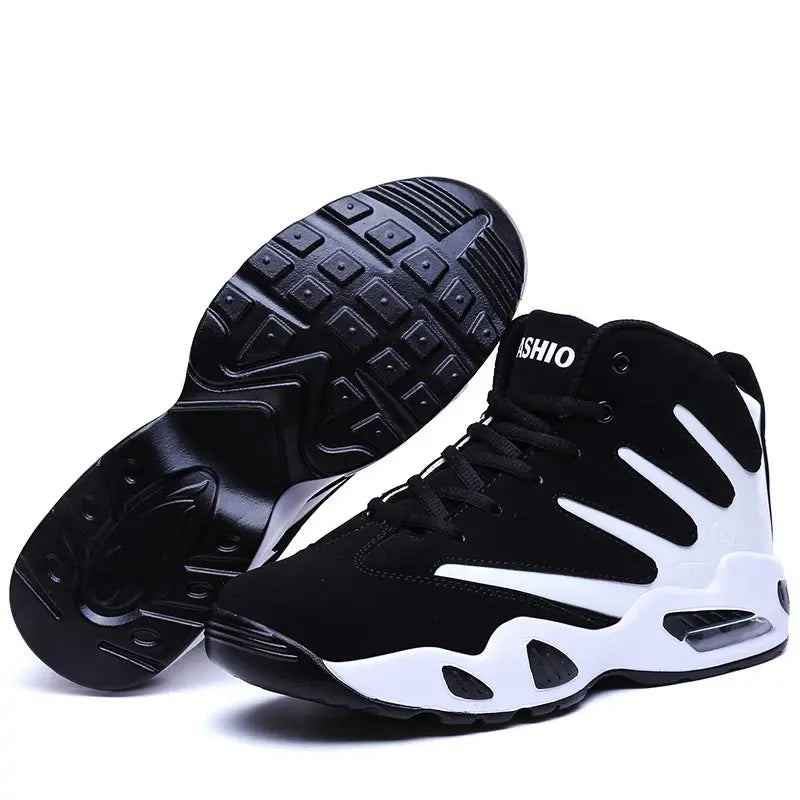 Visco Large Size PU Leather Air Mattress Sports Shoes for Men High Top Sneakers for Men Sport Shoes Running Man Air Sneakair