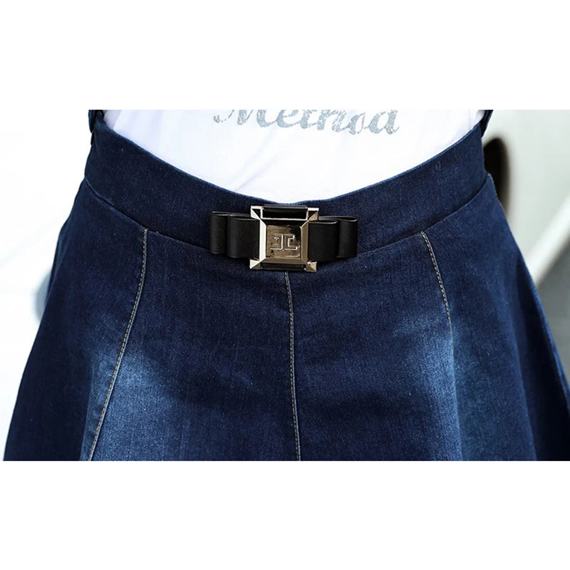 Visco Denim Jacket Skirt Suit New Spring Fashion Elegant Casual 2 Piece Set Women Zipper Jeans Coat And Mini Swing Skirts Suits W976
