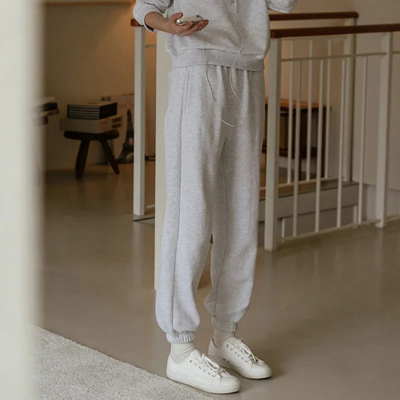 Maxy Casual Cotton Two Piece Sets Women's Outfits Long Sleeve Hoodie +Sweatpants Set Trousers Suit Jogger Tracksuit Ensemble Femme