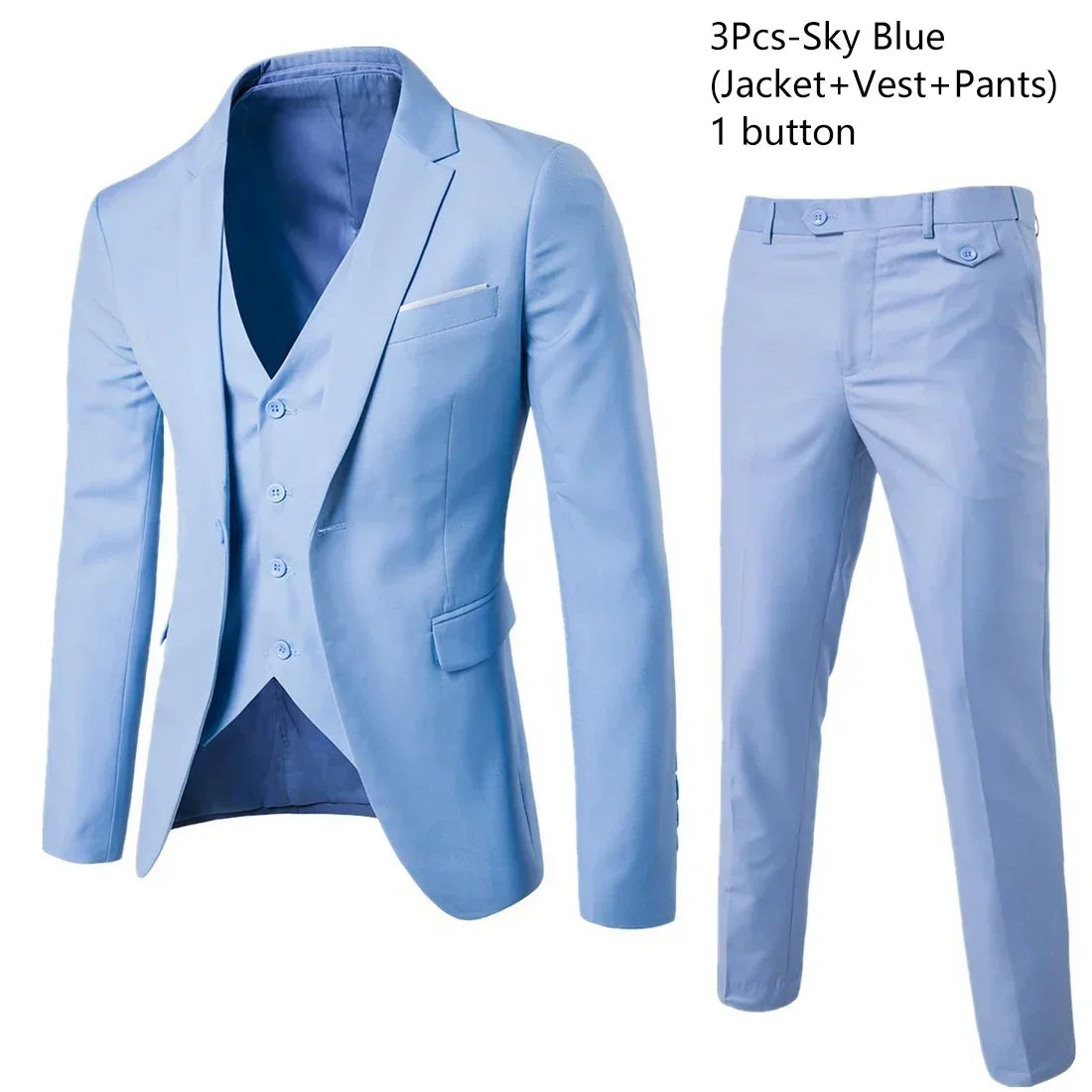 Visco Men Suits For Business Wedding Blazers 2 Pieces 3 Sets Elegant Full Vest Pants Coats Formal Jackets Luxury